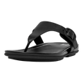 FitFlop Gracie FT9-090 Women Sandals Black Leather Toe-Post Rubber-Buckle