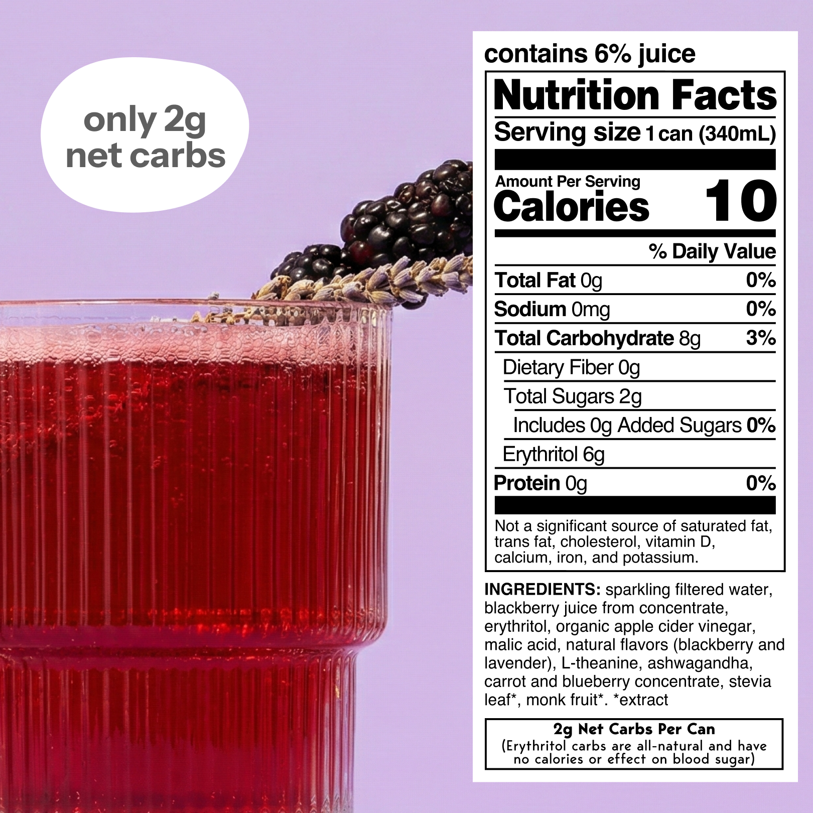 blackberry lavender (botanical soda | 24 pack)