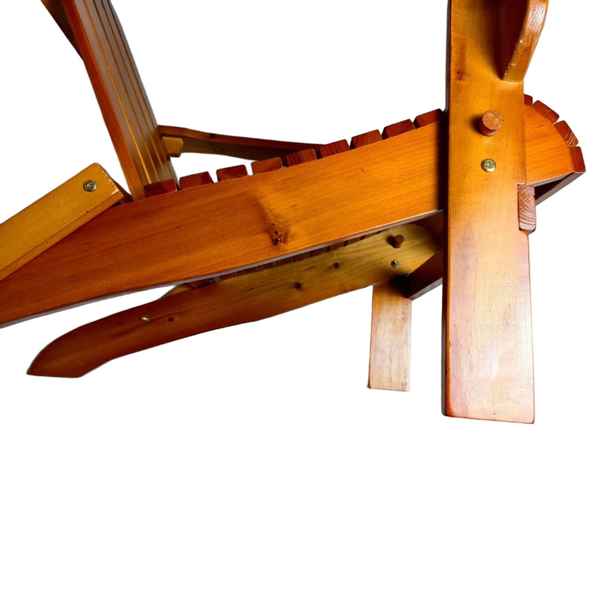 WONDERWALL 'Une Collection' Foldable Solid Wood Adirondack Chair with Classic Design - Oak Finish