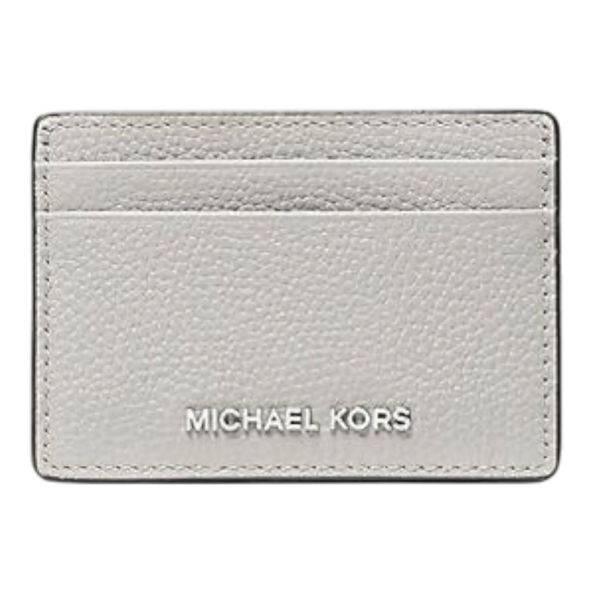 Michael Kors Jet Set Women Aluminum Pebbled Leather Card Case Wallet