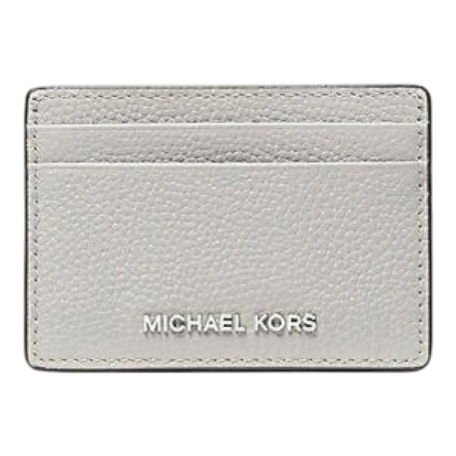 Michael Kors Jet Set Women Aluminum Pebbled Leather Card Case Wallet