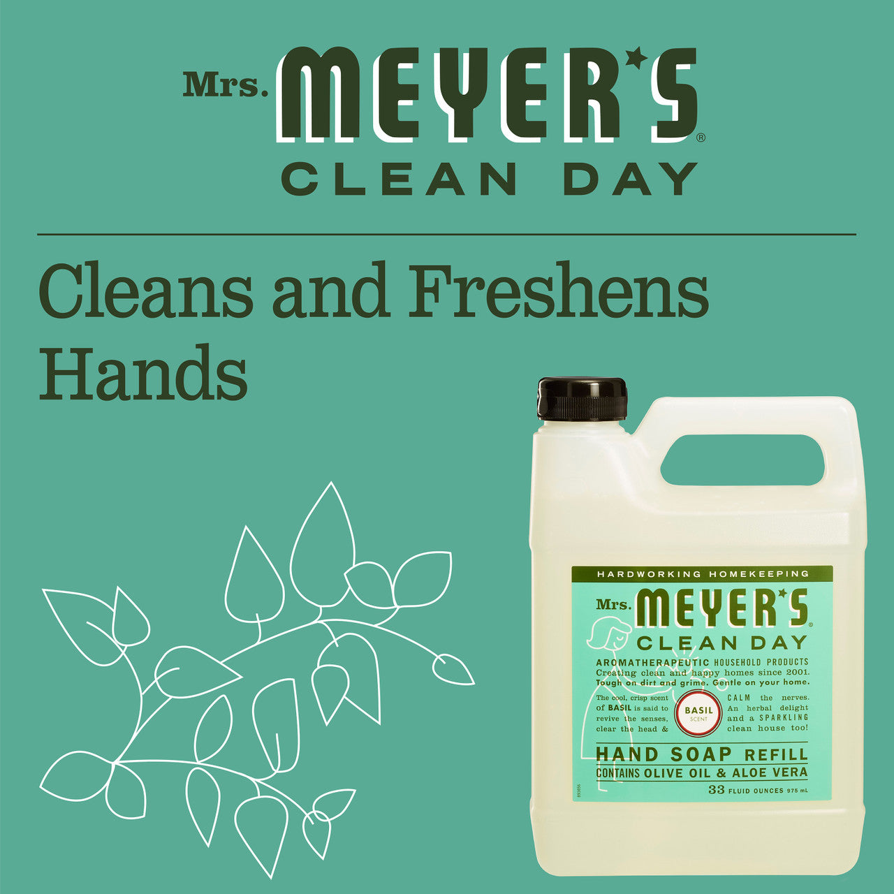 Mrs Meyers Liquid Hand Sp Refil Basl (6x33OZ )-7