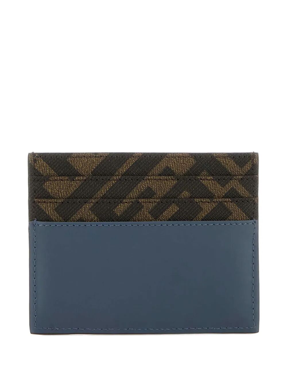 Men Leather And Ff Canvas Squared Card Holder