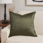WONDERWALL 'Une Collection' Velvet Throw Pillow with Luxe Shine & Structured Support – Deep Forest Green