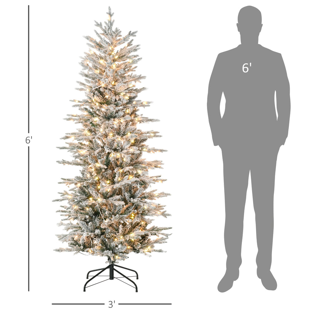 WONDERWALL ‘Noël DuBois’ Snow-Flocked Artificial Christmas Tree with 250 Warm Yellow Lights – Green