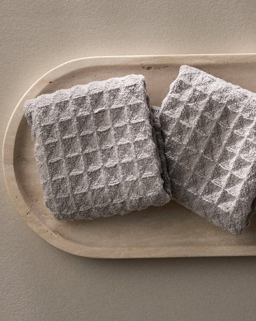 GEOMETRY Stone Waffle Washcloth Set of 3