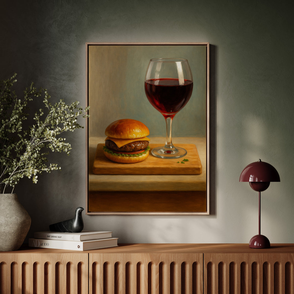 WONDERWALL 'L’Atelier Fun Collection' Burger and Bordeaux Still Life