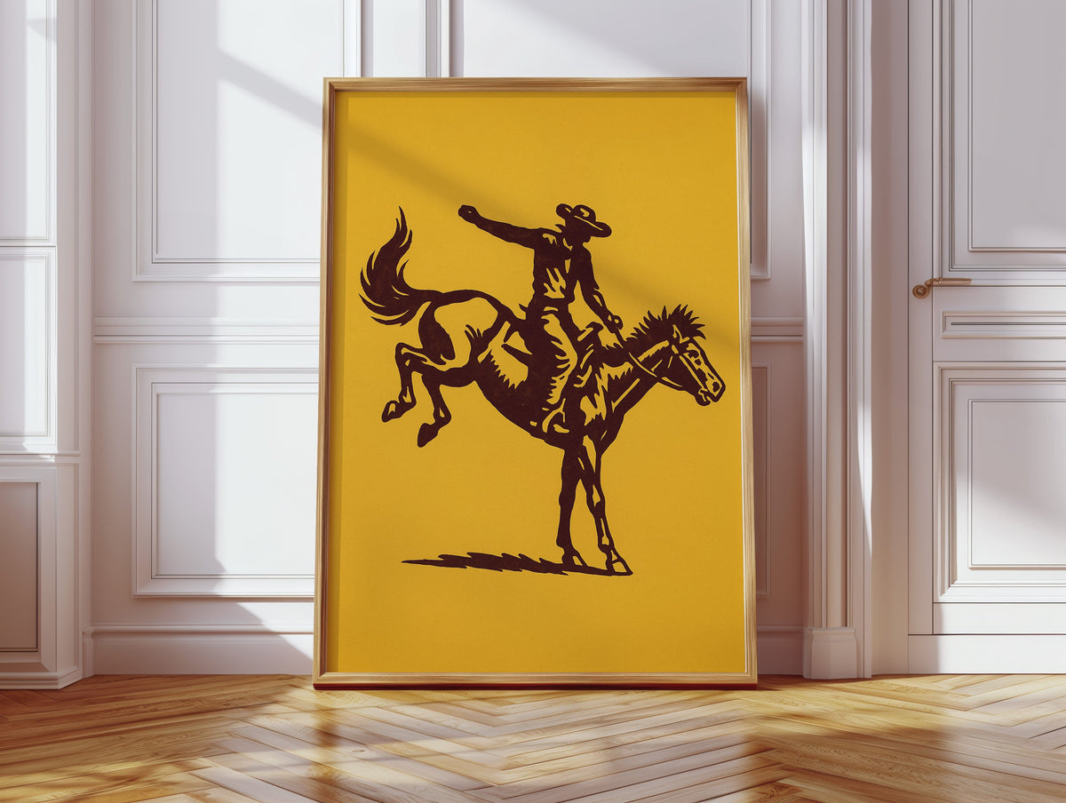 WONDERWALL ‘L’Atelier Fun Collection’ Vintage Rodeo Cowboy Silhouette Print