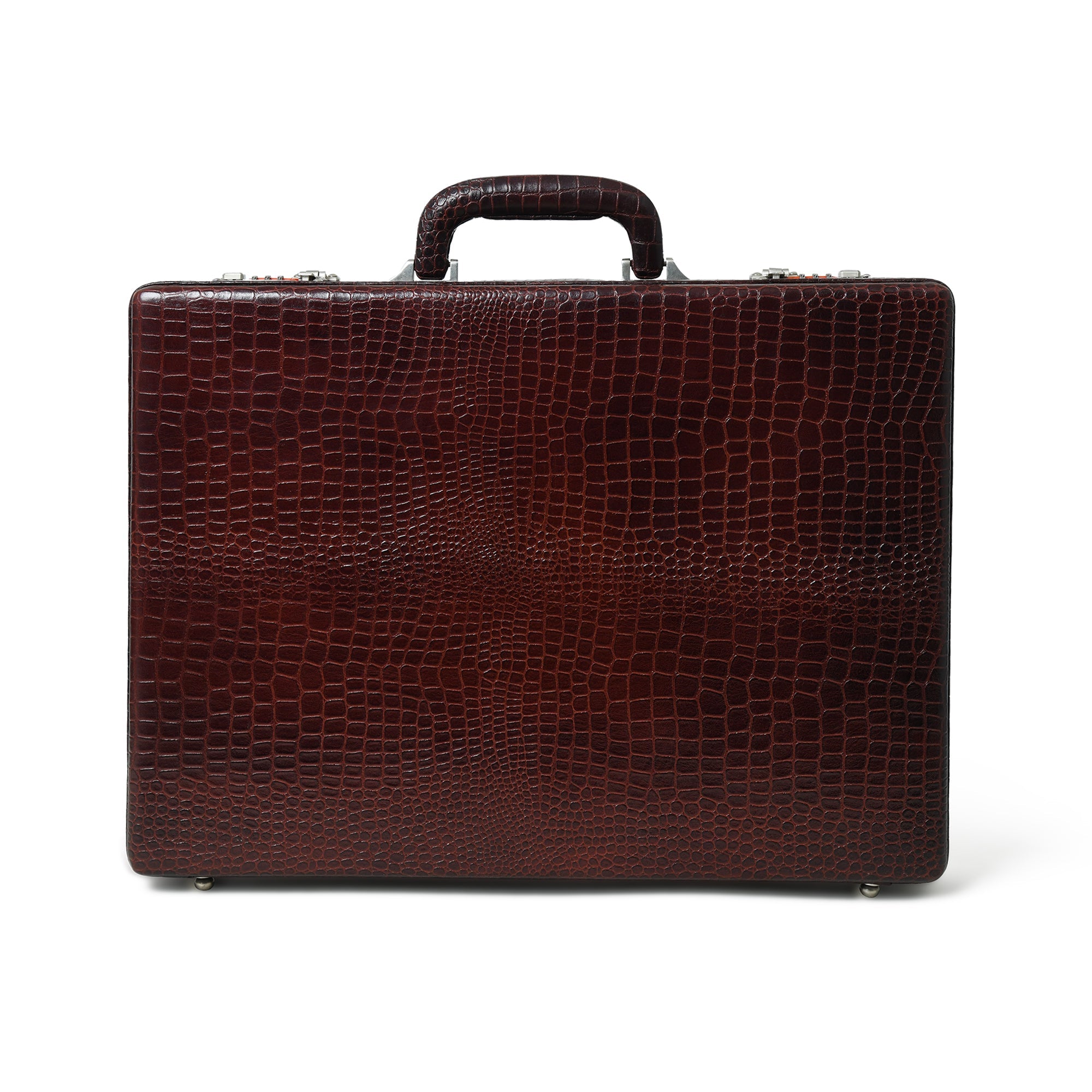Executive Croco Leather Briefcase/Suitcase - Brown