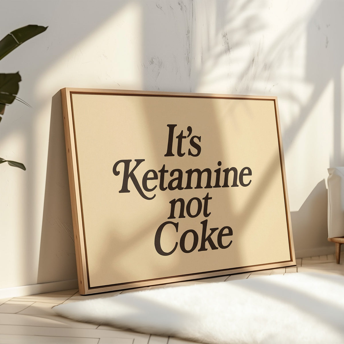 WONDERWALL ‘L’Atelier Fun Collection’ It’s Ketamine Not Coke Bold Quote Print