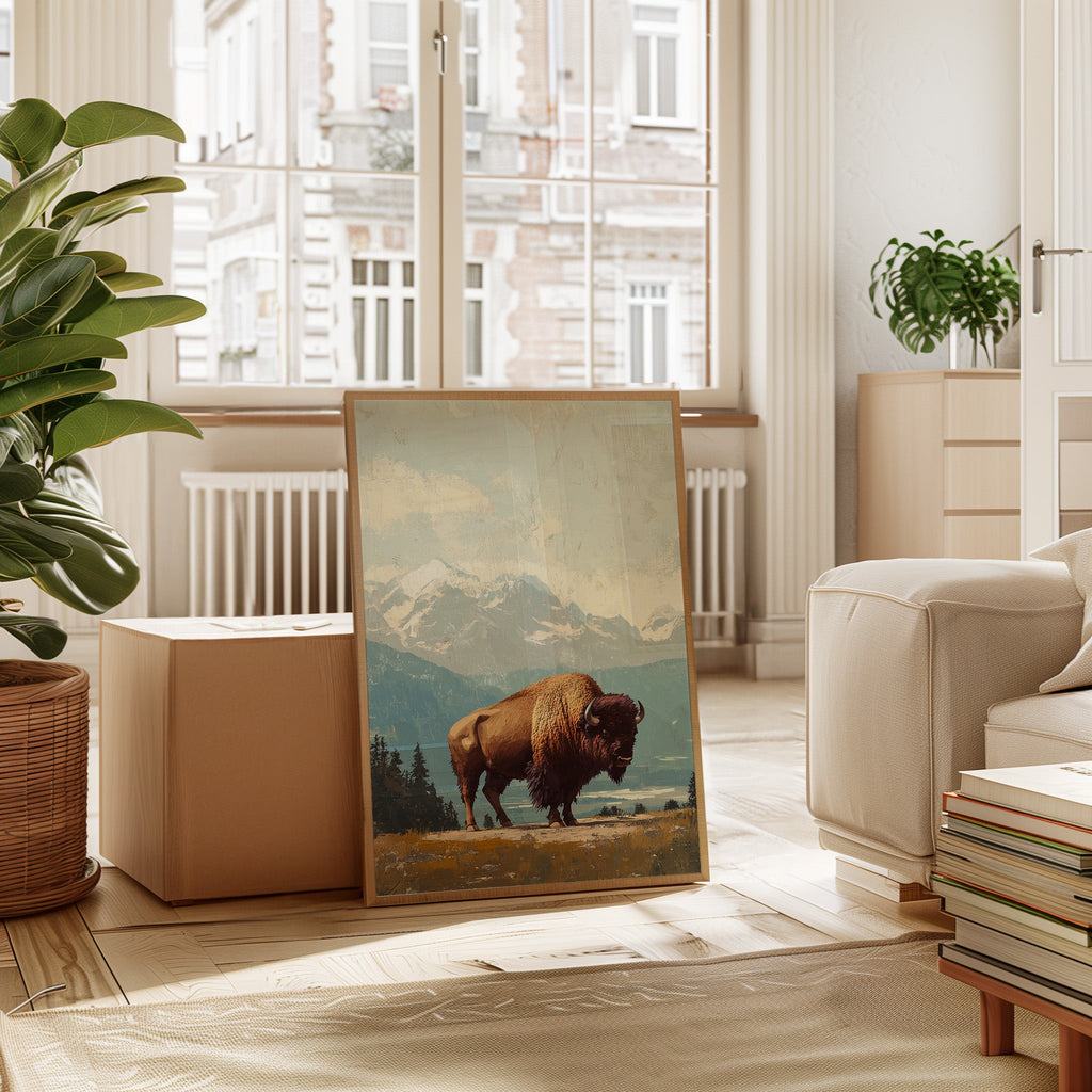 WONDERWALL ‘L’Atelier Fun Collection’ Bison Beneath the Mountain Sky