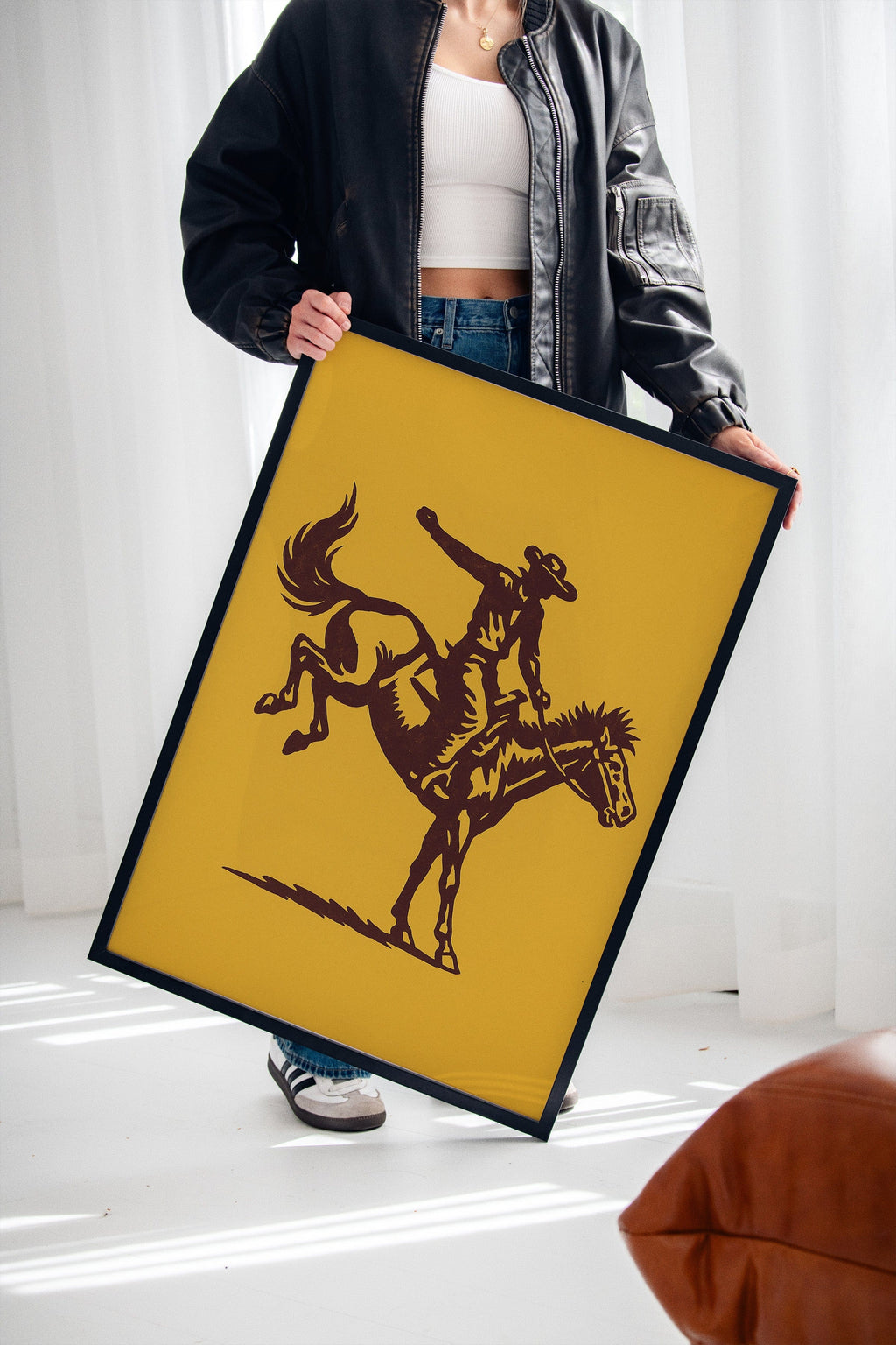 WONDERWALL ‘L’Atelier Fun Collection’ Vintage Rodeo Cowboy Silhouette Print