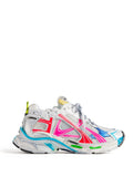 Women Mesh And Nylon Multicolor Worn - Out Effect Runner Sneakers