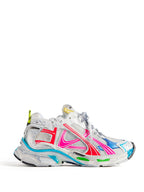 Women Mesh And Nylon Multicolor Worn - Out Effect Runner Sneakers