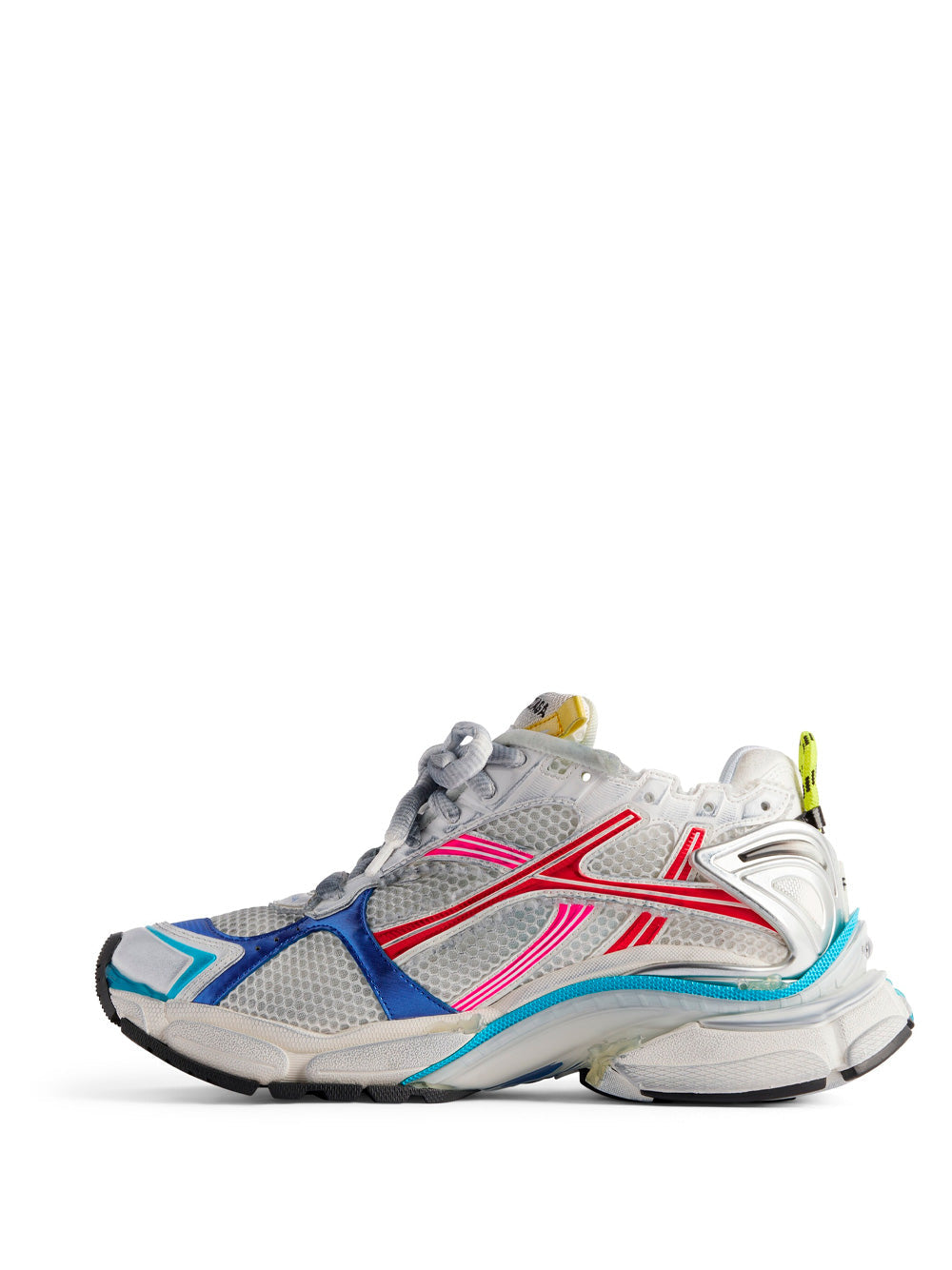 Women Mesh And Nylon Multicolor Worn - Out Effect Runner Sneakers