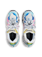Women Mesh And Nylon Multicolor Worn - Out Effect Runner Sneakers