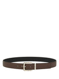 Men Two - Tone Reversible Belt With Tortoiseshell Resin Edge Buckle