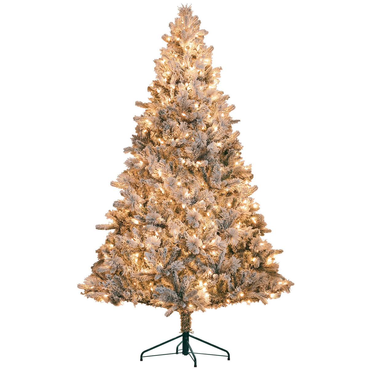 WONDERWALL ‘Noël DuBois’ Snow-Flocked Artificial Christmas Tree with 500 Warm White Lights – Green