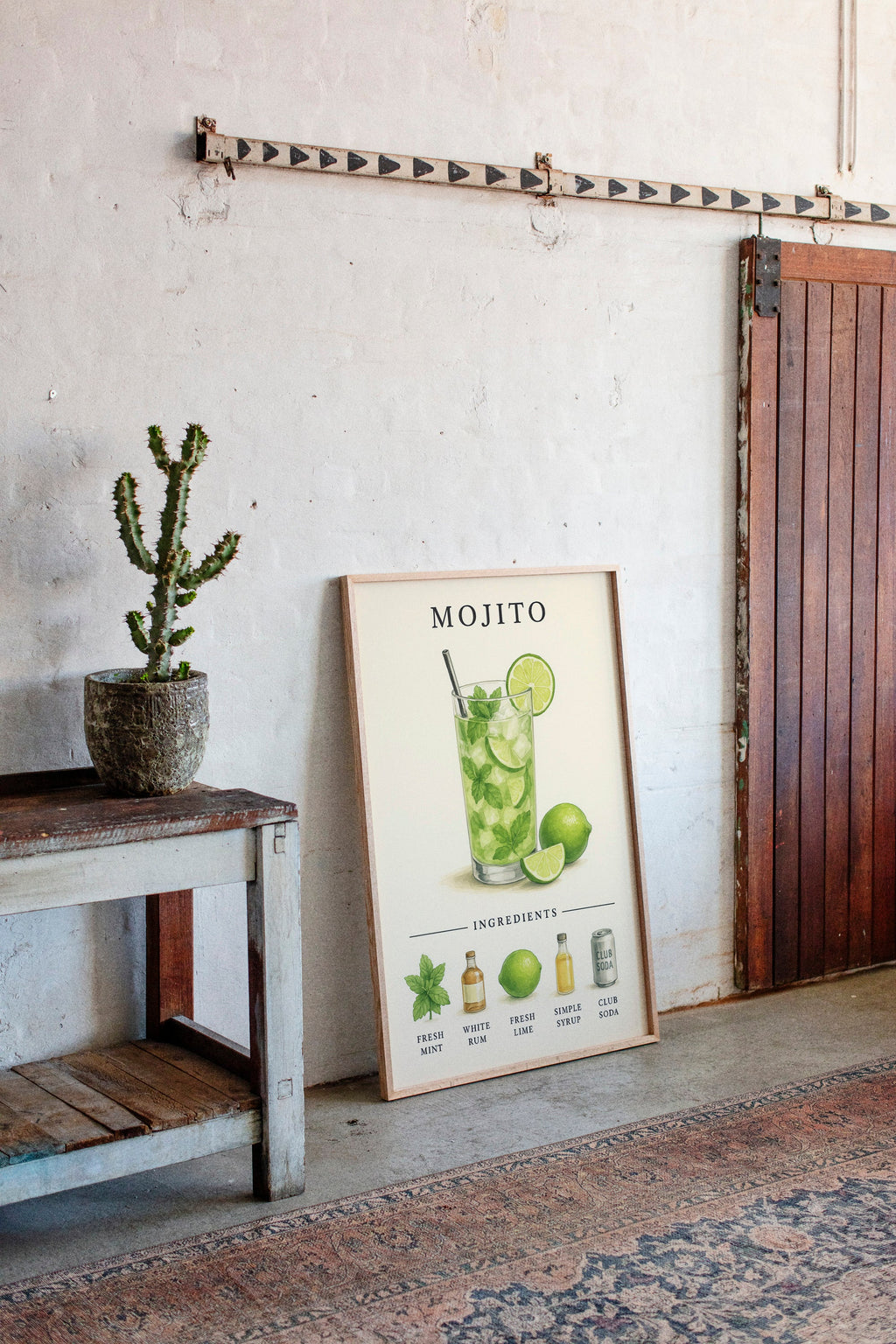 WONDERWALL 'L’Atelier Fun Collection' Mojito Cocktail Recipe Art Print