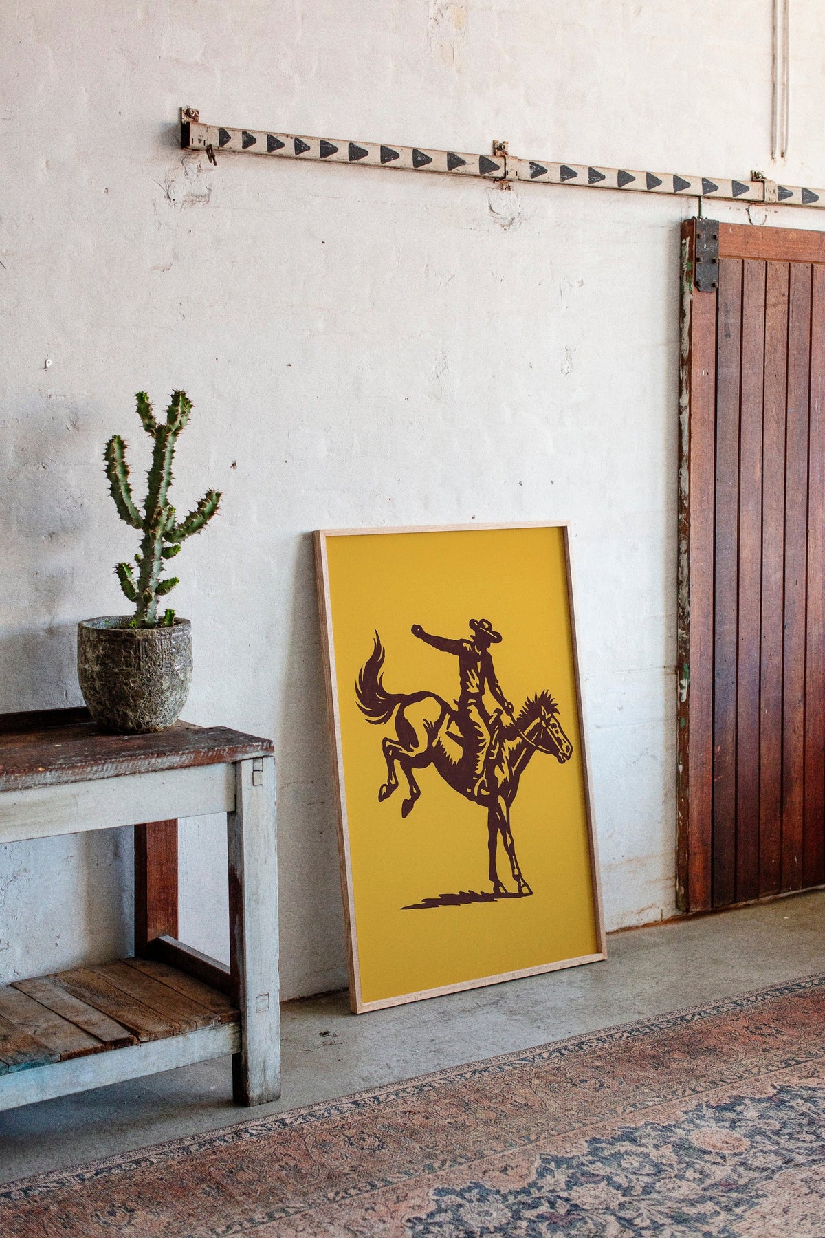 WONDERWALL ‘L’Atelier Fun Collection’ Vintage Rodeo Cowboy Silhouette Print
