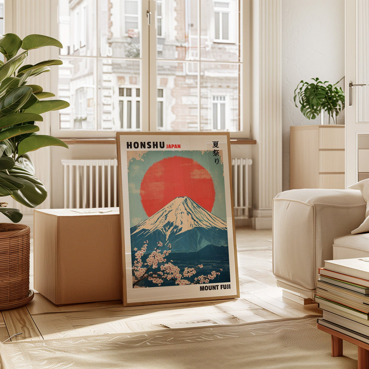 WONDERWALL ‘L’Atelier Fun Collection’ Vintage Mount Fuji – Rising Sun & Cherry Blossoms