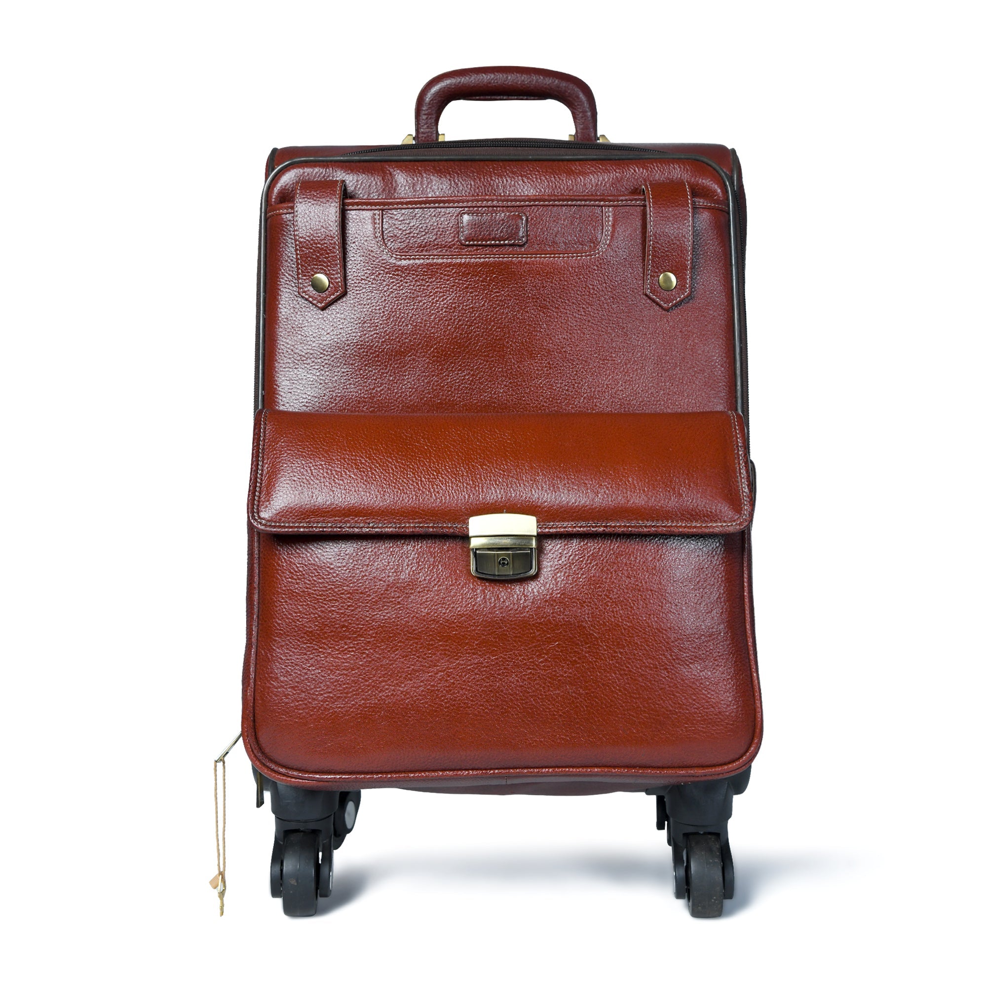 Leather Carry - On Trolly Bag