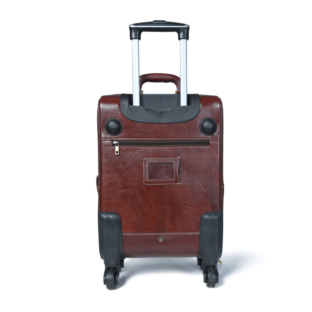 Leather Carry - On Trolly Bag