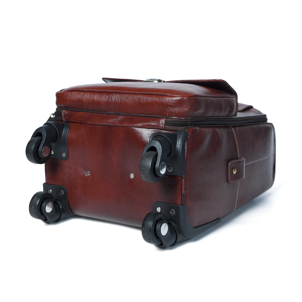 Leather Carry - On Trolly Bag