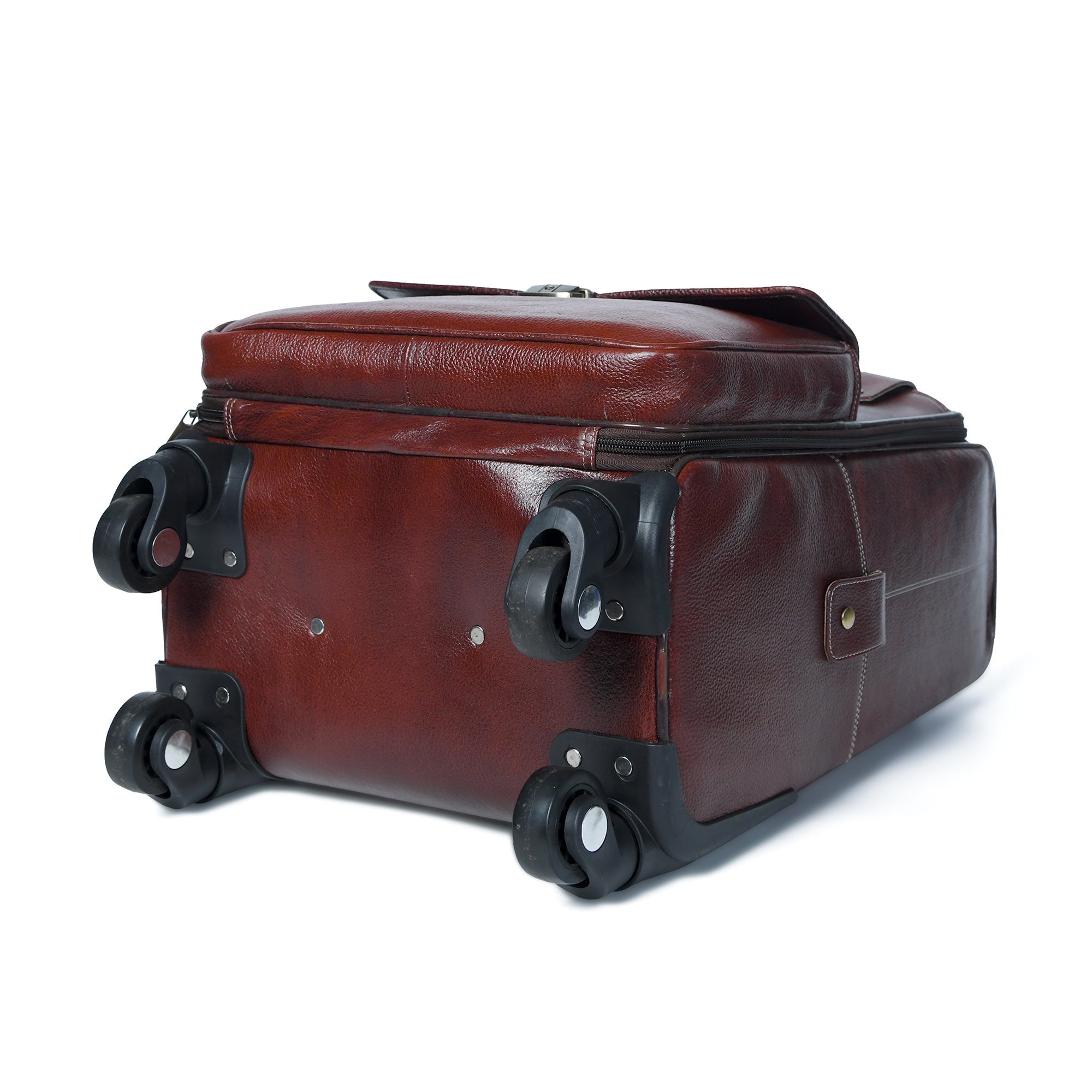 Leather Carry - On Trolly Bag
