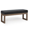 WONDERWALL 'Une Collection' Milltown Large Ottoman Bench with Solid Wood Frame - Midnight Black