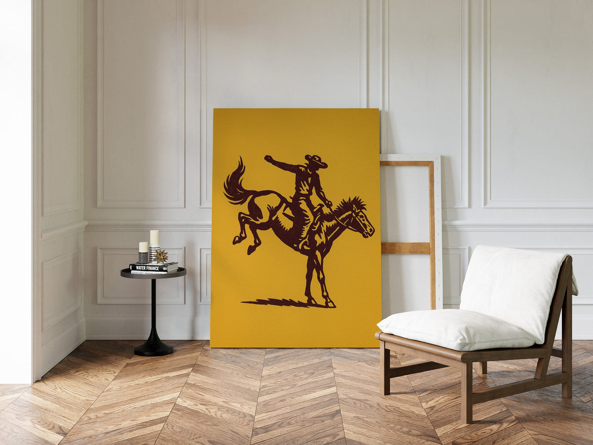 WONDERWALL ‘L’Atelier Fun Collection’ Vintage Rodeo Cowboy Silhouette Print