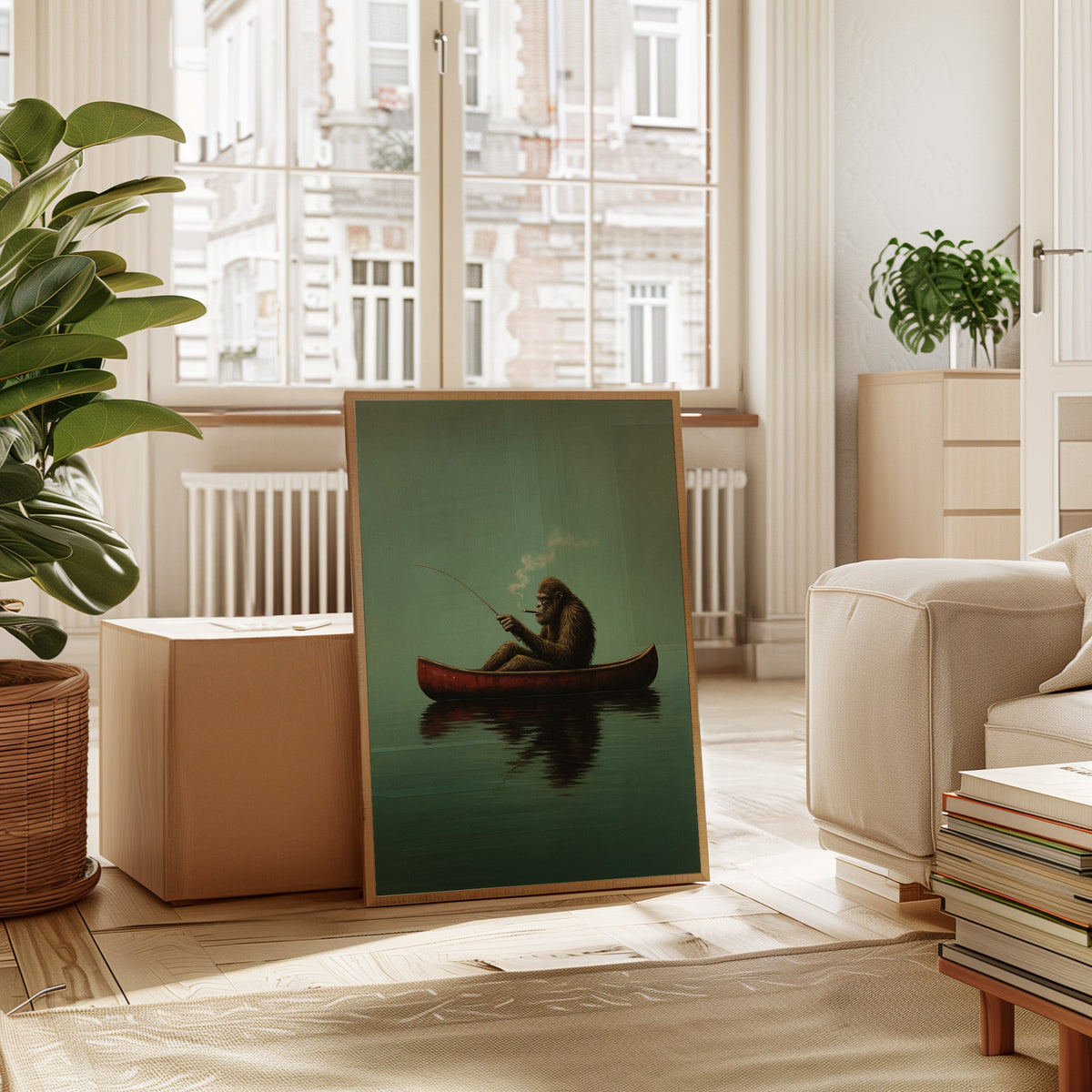 WONDERWALL ‘L’Atelier Fun Collection’ Fishing Ape in a Red Canoe
