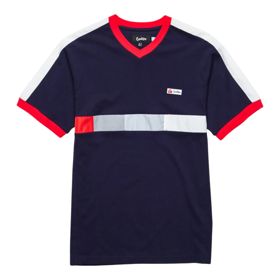 Cookies Montecito V-Neck Knit Men Shirt Navy/Red