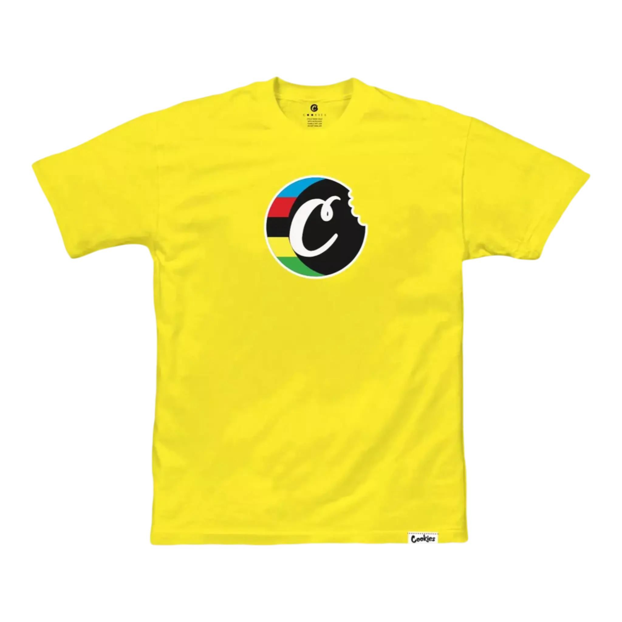 Cookies Block Logo T-Shirt Men Yellow