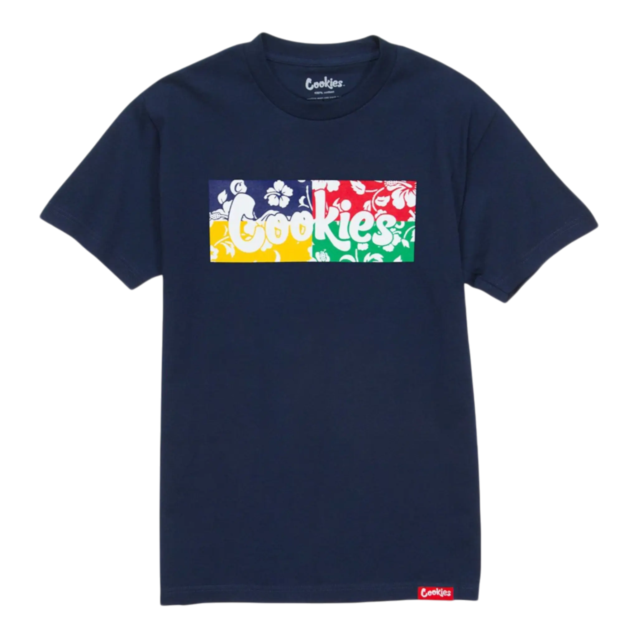 Cookies Waimea Colorblocked Original Logo Men T-Shirt Navy