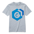 Cookies Block Logo T-Shirt Men Heather Grey/Blue