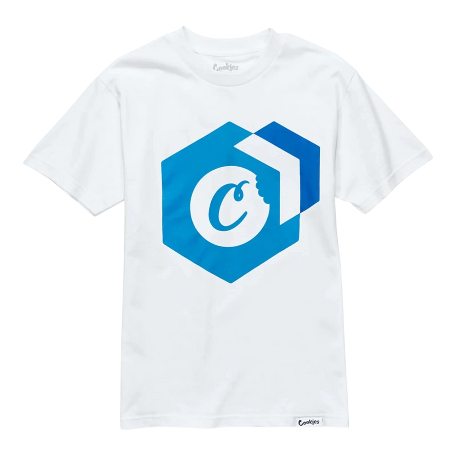 Cookies Block Logo T-Shirt Men White/Blue