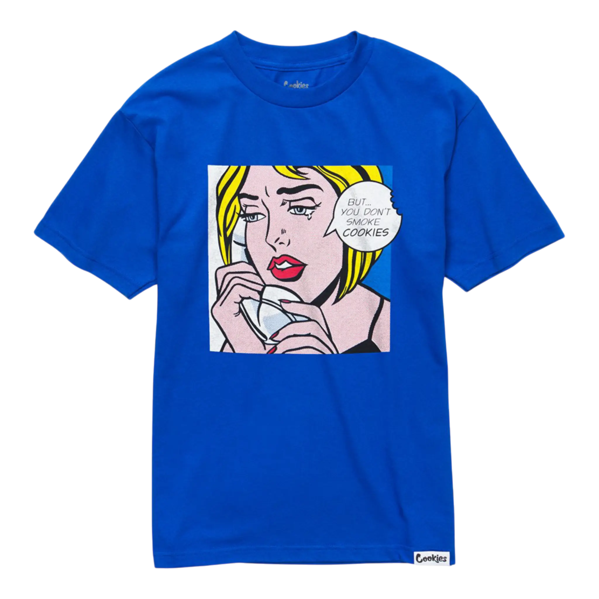 Cookies Script Logo T-Shirt Men Royal Blue