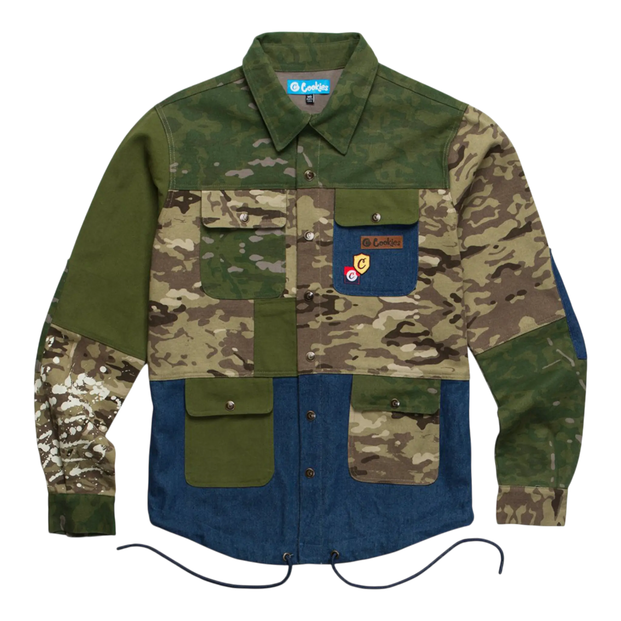 Cookies Backcountry Cotton Canvas Snap-Button Men Shirt Olive