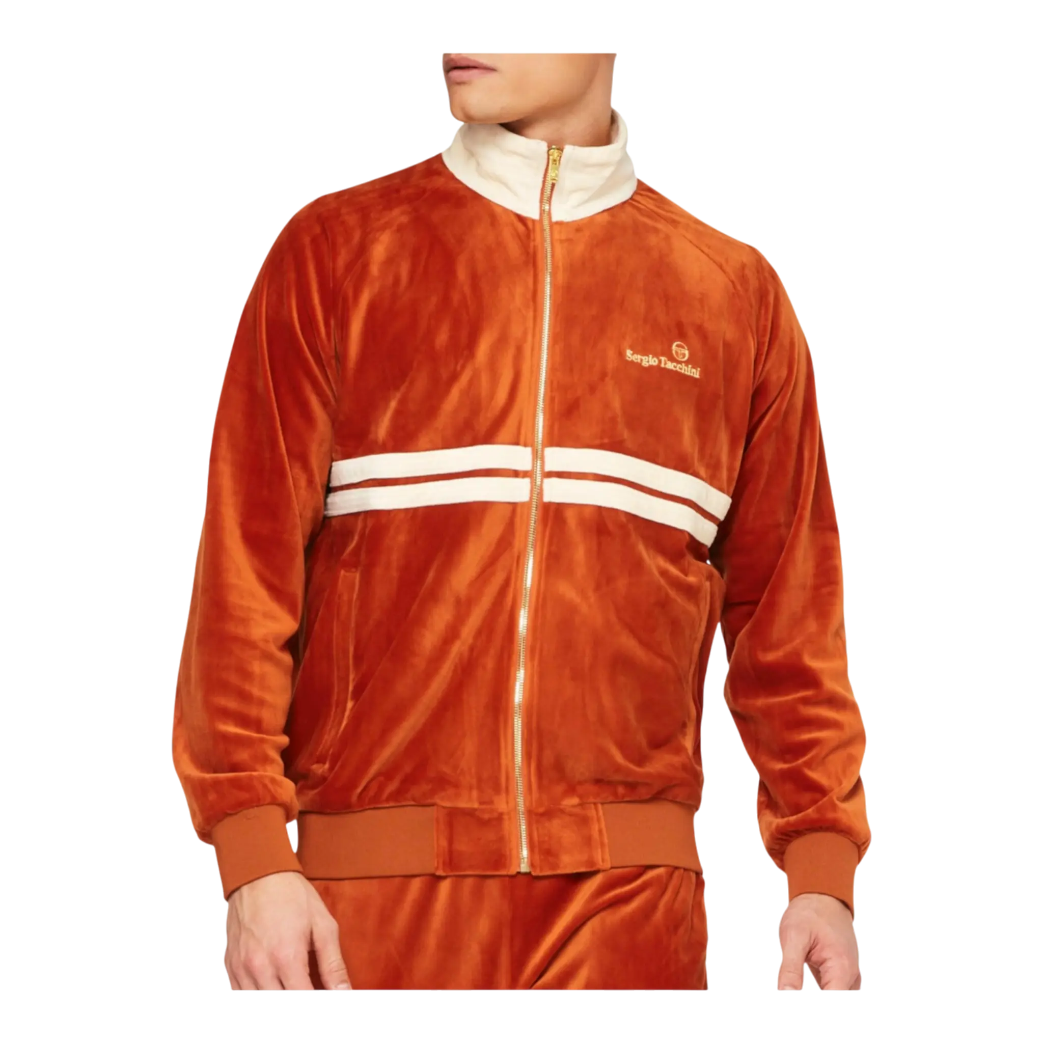 Sergio Tacchini Dallas Velour Men Track Jacket Bombay Brown/Brown