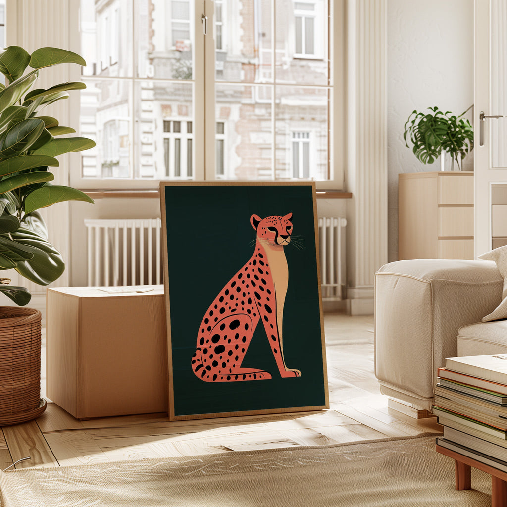 WONDERWALL 'L’Atelier Fun Collection' Pop Art Cheetah in Coral