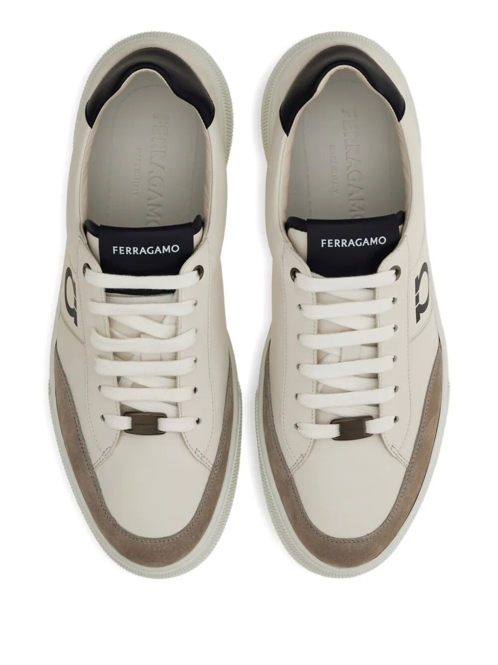 Men Alaska Leather And Suede Sneaker With Gancini Detail