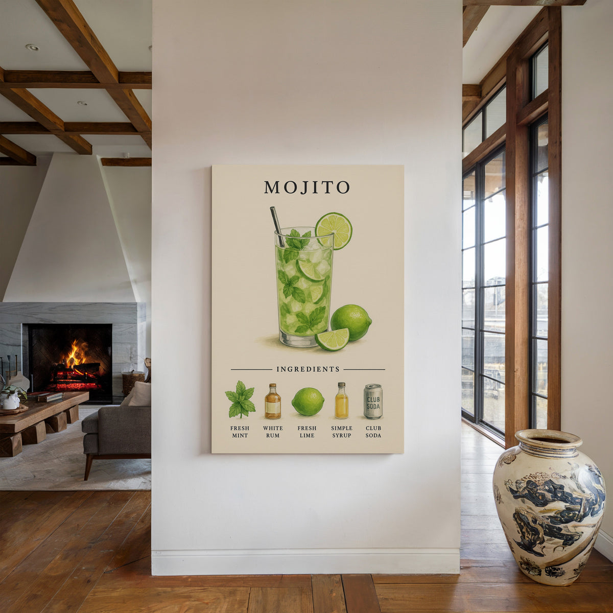 WONDERWALL 'L’Atelier Fun Collection' Mojito Cocktail Recipe Art Print
