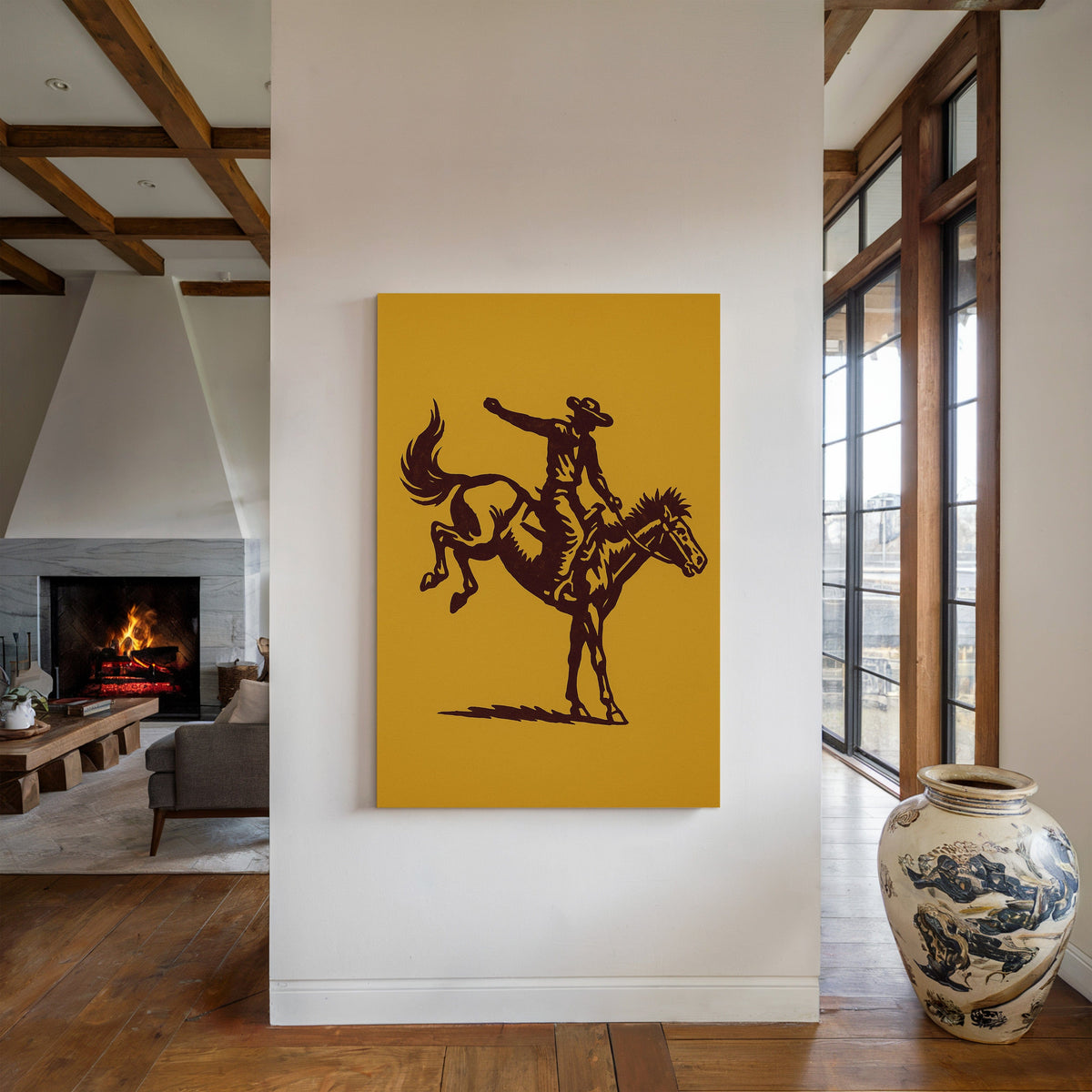 WONDERWALL ‘L’Atelier Fun Collection’ Vintage Rodeo Cowboy Silhouette Print
