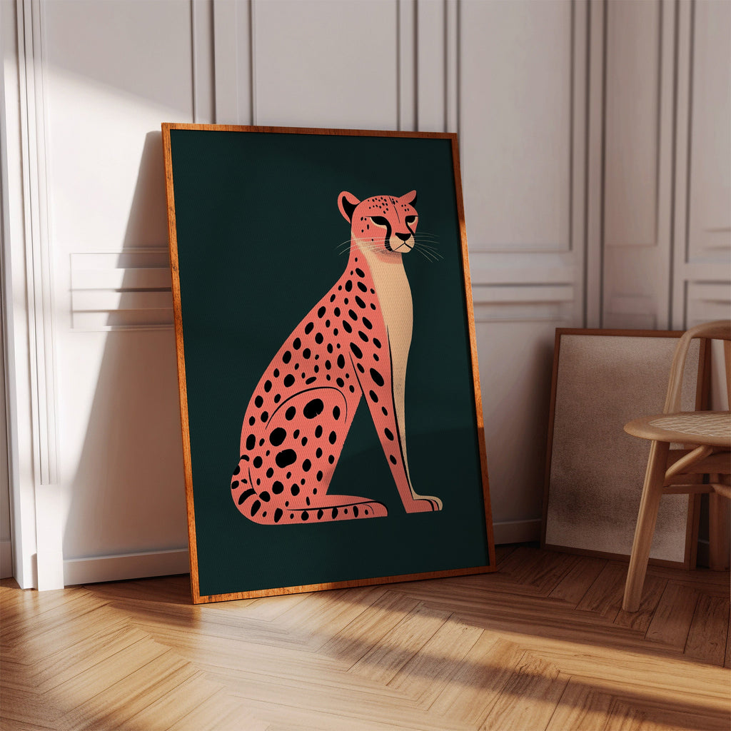 WONDERWALL 'L’Atelier Fun Collection' Pop Art Cheetah in Coral