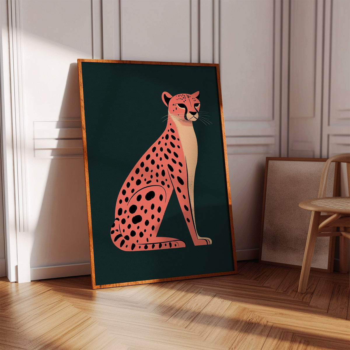 WONDERWALL 'L’Atelier Fun Collection' Pop Art Cheetah in Coral