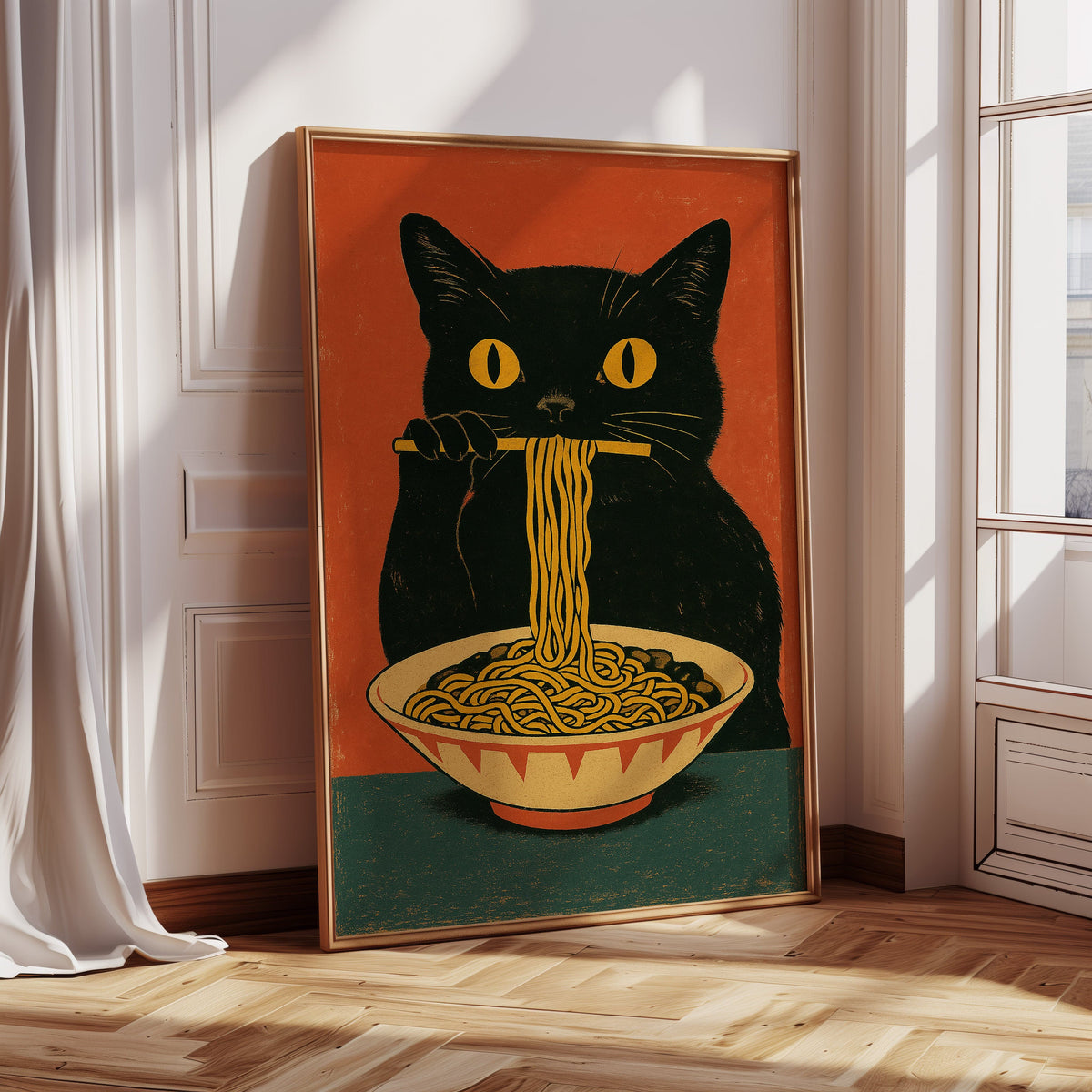 WONDERWALL 'L’Atelier Fun Collection' Ramen Raider – Midnight Noodles, Feline Style