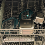 Genicook Square Stainless Steel Food Container with Glass Lid