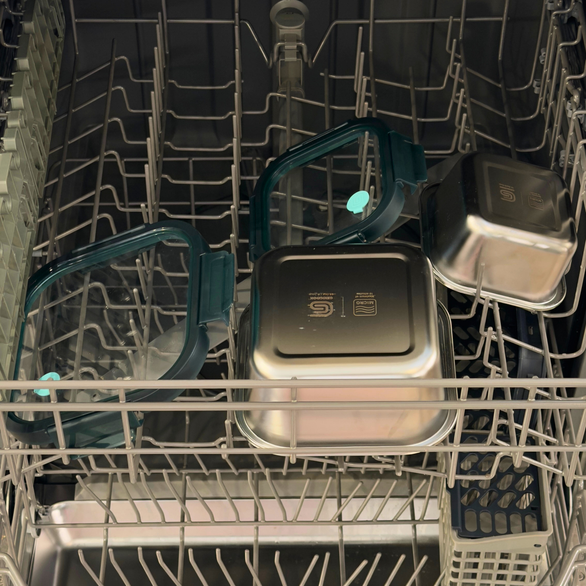 Genicook Square Stainless Steel Food Container with Glass Lid