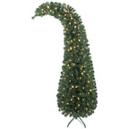 WONDERWALL ‘Noël DuBois’ 6 ft Bent-Top Artificial Christmas Tree with 200 Warm White LEDs – Green